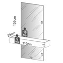 Ver imagem 4 de Espelho Decorativo com Bancada Suspensa Faces D01 Freijó/Off White - Mpozenato