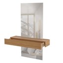 Ver imagem 3 de Espelho Decorativo com Bancada Suspensa Faces D01 Freijó/Off White - Mpozenato