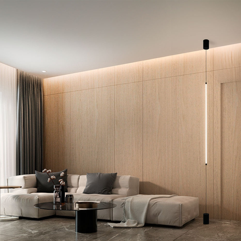 Arandela Led Lina Wall 120cm 16w 3000k Branco Quente Bivolt Preto