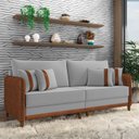 Ver imagem 2 de Sofá 2 Lugares Living 172cm Pé Madeira Valença Marrom/veludo K01 - D’Rossi