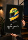 Ver imagem 2 de Quadro A3 Decorativo Ayrton Senna c/ Vidro e Moldura Preta:A3