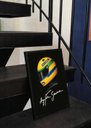 Ver imagem 1 de Quadro A3 Decorativo Ayrton Senna c/ Vidro e Moldura Preta:A3