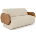 Ver imagem 1 de Sofá 3 Lugares Sala Living Orgânico 188cm Fávara K01 Couríssimo Whisky Veludo Bege - Lyam Decor