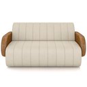 Ver imagem 3 de Sofá 3 Lugares Sala Living Orgânico 188cm Fávara K01 Couríssimo Whisky Veludo Bege - Lyam Decor