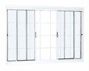 Ver imagem 1 de Janela de Correr Central Aço Branco com Grade Quadriculada 4 Folhas 120x100