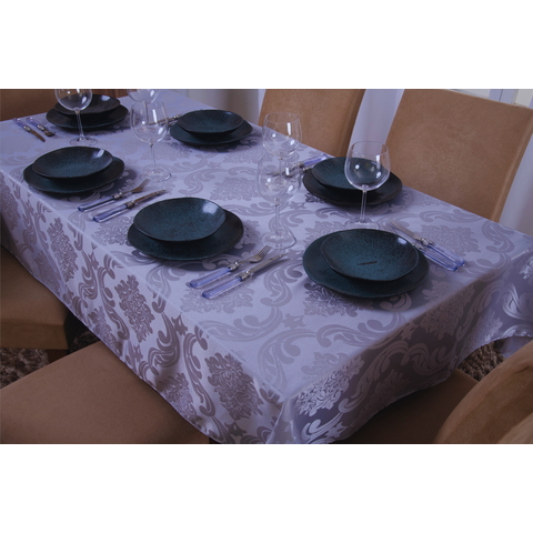 toalha de mesa quadrada 4 lugares tecido jacquard 1,35x1,50:cinza