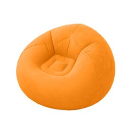 Sofá Poltrona Puff Inflável Deluxe Aveludado Vg+ Laranja - 1