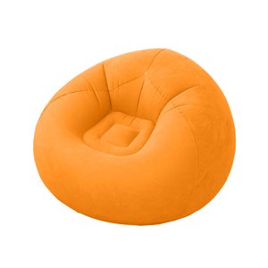 Sofá Poltrona Puff Inflável Deluxe Aveludado Vg+ Laranja
