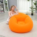 Ver imagem 2 de Sofá Poltrona Puff Inflável Deluxe Aveludado Vg+ Laranja