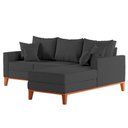 Ver imagem 4 de Sofá 3 Lugares Beny com Chaise Direito Linho Grafite