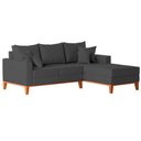 Ver imagem 3 de Sofá 3 Lugares Beny com Chaise Direito Linho Grafite