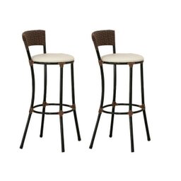 Kit com 2 Banquetas Alta Estofada Trama Artesanal Forts  - 1