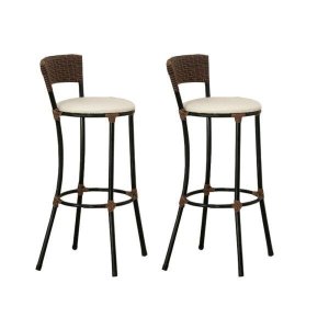 Kit com 2 Banquetas Alta Estofada Trama Artesanal Forts 