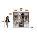 Ver imagem 4 de Guarda Roupa Casal 6 Portas 8 Gavetas - New Vértice-branco - Móveis Novo Horizonte