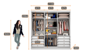 Ver imagem 4 de Guarda Roupa Casal 6 Portas 8 Gavetas - New Vértice-branco - Móveis Novo Horizonte