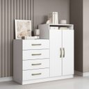 Ver imagem 5 de Cômoda 2 Portas 4 Gavetas Lucy Branco
