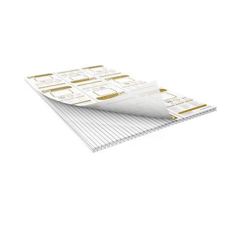 Chapa de Policarbonato Alveolar Cristal 4mm - 1,05m X 2,00m - Smart