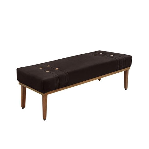 Recamier Genova 195 Cm Luxo Suede com Madeira Maciça Café