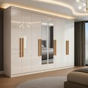 Ver imagem 1 de Guarda-roupa Casal com Espelho 8 Portas 4 Gavetas Paris 