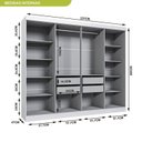 Ver imagem 3 de Guarda-Roupa Casal com Espelho 8 Portas 4 Gavetas Paris Branco