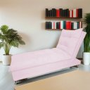 Ver imagem 1 de Sofa Cama Chaise Bicama Reclinavel Sala Lavinia Suede:Rosa Bebê/Suede