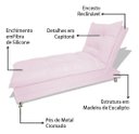 Ver imagem 2 de Sofa Cama Chaise Bicama Reclinavel Sala Lavinia Suede:Rosa Bebê/Suede