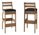 Ver imagem 1 de Conjunto 2 Banquetas Par Bistrô Gourmet Balcão Bancada Bar Cedro Gold - Celta