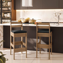 Ver imagem 3 de Conjunto 2 Banquetas Par Bistrô Gourmet Balcão Bancada Bar Cedro Gold - Celta