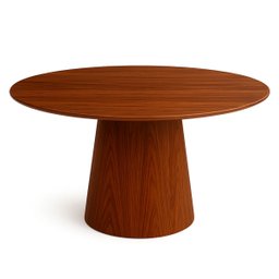 Mesa de Jantar Cone Redonda 80 Cm Tampo e Base Madeira Pau Ferro - 1