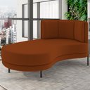 Ver imagem 2 de Chaise Longue Divã 164cm Braço Esquerdo Logus D06 Veludo Telha - Mpozenato