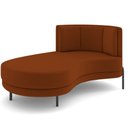 Ver imagem 1 de Chaise Longue Divã 164cm Braço Esquerdo Logus D06 Veludo Telha - Mpozenato