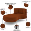 Ver imagem 3 de Chaise Longue Divã 164cm Braço Esquerdo Logus D06 Veludo Telha - Mpozenato