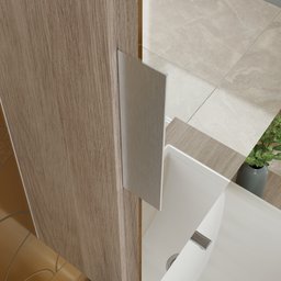 Conjunto Gabinete Banheiro Rubi 60cm - Gabinete + Cuba + Espelheira - Madeirado/branco - 5