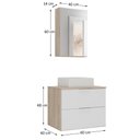 Ver imagem 6 de Conjunto Gabinete Banheiro Rubi 60cm - Gabinete + Cuba + Espelheira - Madeirado/branco