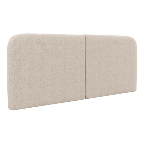 Cabeceira Painel Orgânico Cama Box Casal Padrão Aira 140cm Dobrável Bouclé Bege - Desk Design