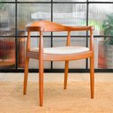 Ver imagem 2 de Cadeira para Mesa de Jantar Mady 64cm Madeira Maciça com Braço | Linho Off White - Sallar Home