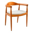 Ver imagem 1 de Cadeira para Mesa de Jantar Mady 64cm Madeira Maciça com Braço | Linho Off White - Sallar Home
