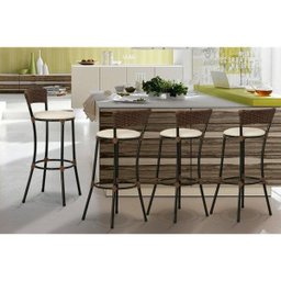 Kit com 4 Banquetas Altas Estofadas Trama Artesanal Forts  - 2