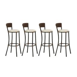 Kit com 4 Banquetas Altas Estofadas Trama Artesanal Forts  - 1