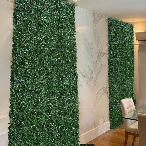20 Placas Jardim Vertical Artificial 3d Parede Verde Folhagem Artificial Decoração