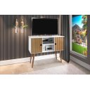 Ver imagem 1 de Rack / Mesinha / Estante Para TV Com Pés Palito Viena: Branco/Ripado