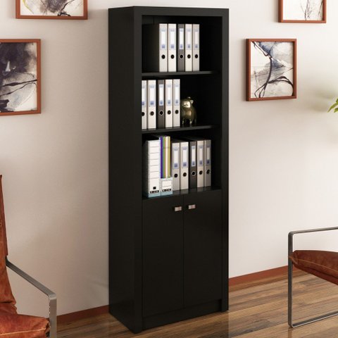 Armário para Escritório 2 Portas Preto Me4110 - Tecno Mobili