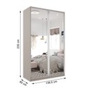 Ver imagem 5 de Guarda Roupa Solteiro 100% MDF BP com 2 Portas Espelho Zermatt