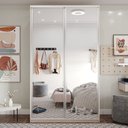 Ver imagem 2 de Guarda Roupa Solteiro 100% MDF BP com 2 Portas Espelho Zermatt Bege