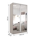 Ver imagem 5 de Guarda Roupa Solteiro 100% MDF BP com 2 Portas Espelho Zermatt Bege