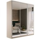 Ver imagem 2 de Guarda Roupa Casal 100% MDF BP com 3 Portas Espelho Zermatt Bege