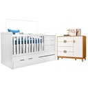 Ver imagem 1 de Berço Multifuncional Cléo com Cômoda Sapateira Ipe Branco Cinamomo - Móveis Albatroz