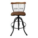 Ver imagem 1 de Banqueta Bistrô Regulável Ferro e Madeira