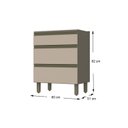 Ver imagem 3 de Gabinete de Cozinha Modulado Balcão Connect 3 Gavetas s/ Tampo Duna/Cristal - Henn