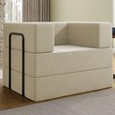 Ver imagem 2 de Poltrona Cama Modular 90 Cm Monaco Linho Bege Vconcept Bege